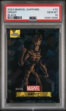 2024 Topps Chrome Marvel Sapphire Groot /10 Black PSA 10