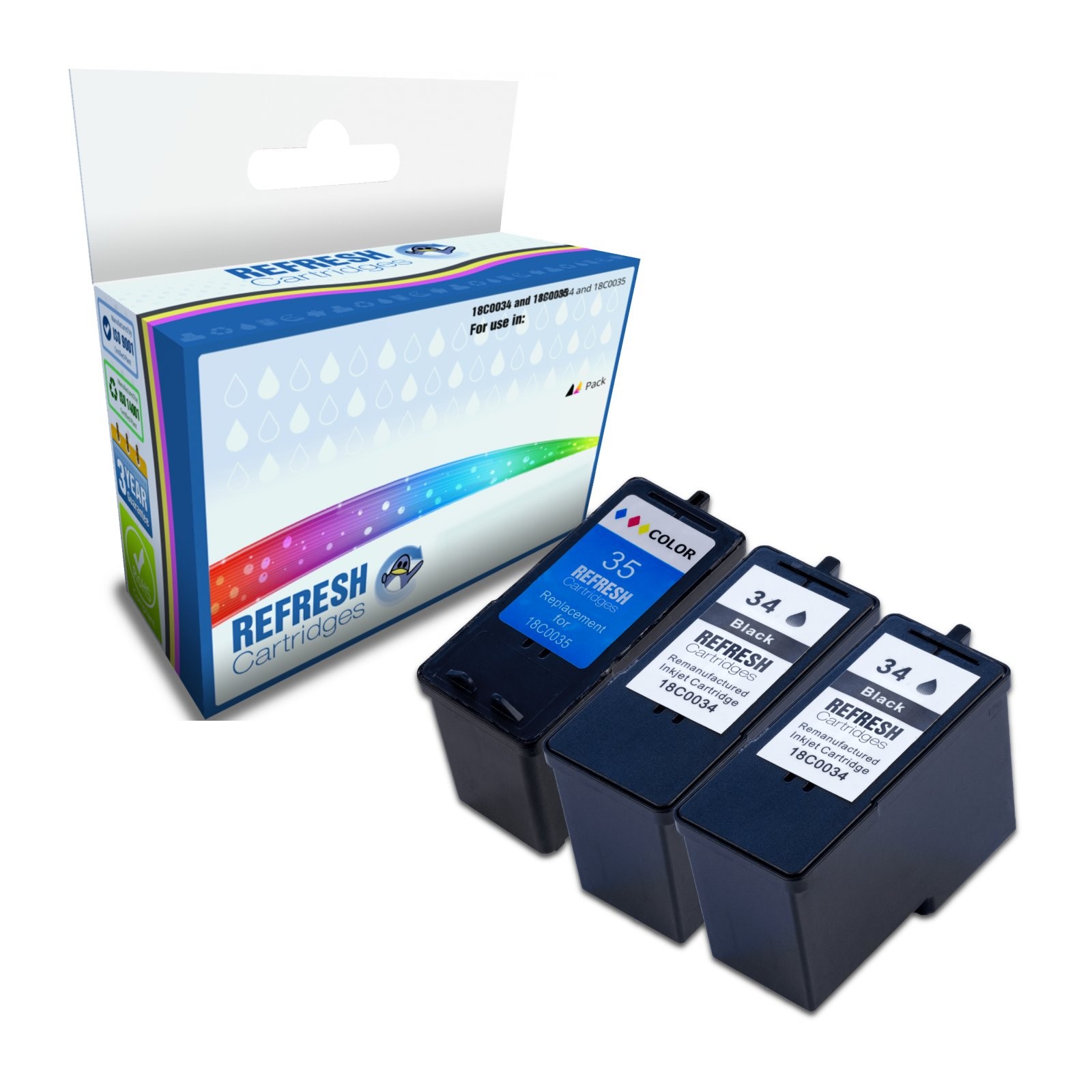 Refresh Cartridges Value Pack 2x#34/1x#35 Ink Compatible With Lexmark Printers