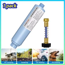 KINGRVER RV Inline Water Filter w/Flexible Hose Garden and Camper Reduces Odor