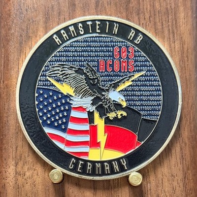 Ramstein AB Germany 603 ACOMS USAF Eagle Flag Challenge Coin  W#7
