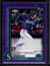 RHYLAN THOMAS 2025 Topps Chrome Update Purple Refractor RC Autograph Auto #/250