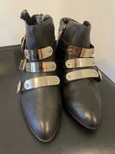 SCHUTZ Ankle Boots Size 11B black leather. Michael Jackson Janet Jackson Look.