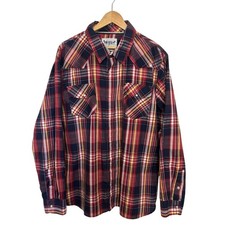 VTG Levi  s Two Horse Brand Western Pearl Snap Men  s Size XL Plaid Western Rodeo