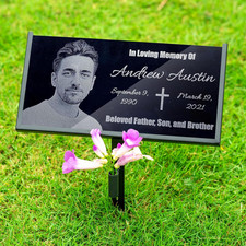 Grave Marker Stand Heavy Duty Gravestone Holder Memorial Plaque Support Pet Dog