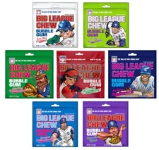 Big League Chew Bubble Gum - 7 Flavor Variety Pack - 7 Pouches 2.12oz each