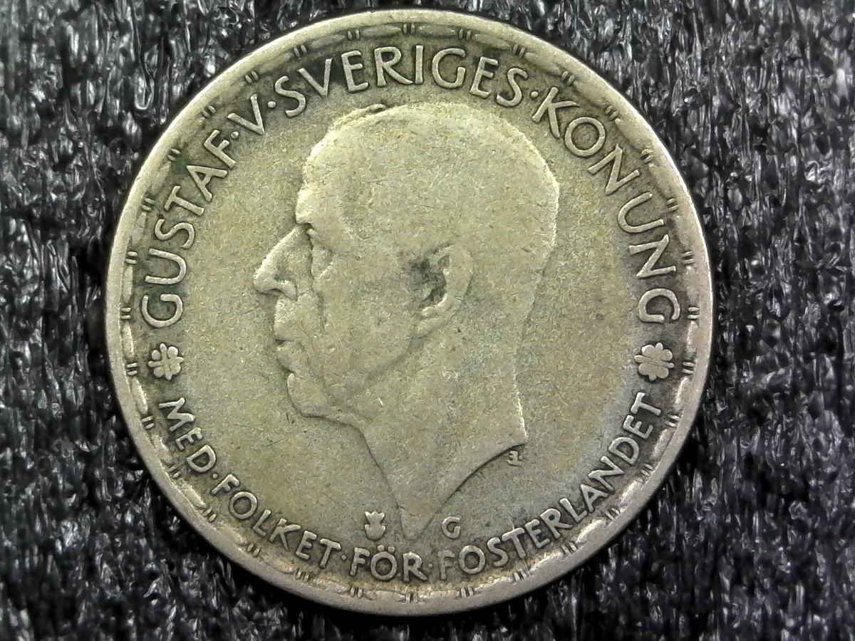 1944-G Sweden 1 Krona - 40% Silver - World Foreign Coin Inv