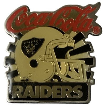 Vintage Coca-Cola NFL Los Angeles Raiders Helmet Souvenir Pin