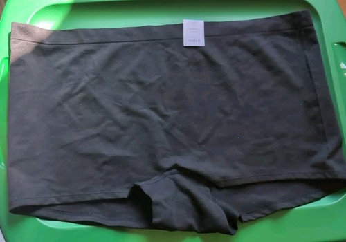 Auden Womens Plus Size 4X (28-30) Black Seamless Boyshort Panties
