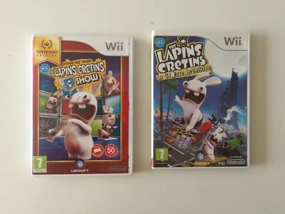 Lot 2 jeux lapins cretins la grosse aventure/show WII PAL FR - Photo 1/3