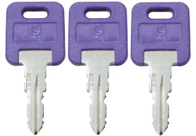 3 PACK Global Link OEM PURPLE Replacement RV Motorhome Trailer Lock Key G378