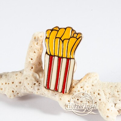 1x Anstecknadel Brosche Pin Tüte Pommes GlitzerInsel 00307