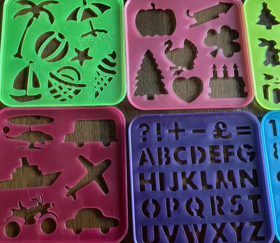 9x TUPPERWARE Schablone ~ Tiere ~ Fahrzeuge ~ Zahlen ~ Formen ~ Buchstaben ~ - Bild 3 von 4