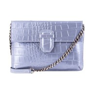 Etui Bags Damen Silberne Leder UmhäNgetasche KrokodilpräGung Handtasche Clutch