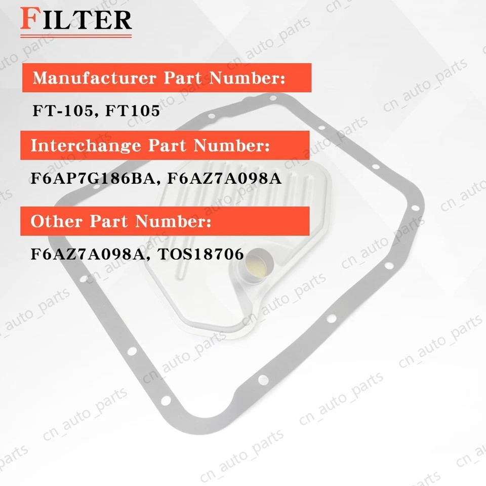 Filtro de aceite de transmisión + kit de junta de sartén F6AP7G186BA PARA FORD LINCOLN MERCURY Foto 2 de 4