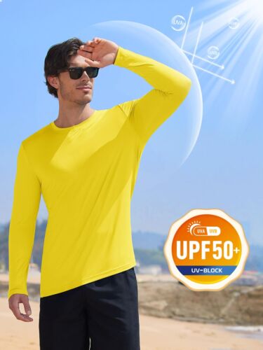 Mens UV Protection UPF 50+ Shirts Long Sleeve Sport Casual Workout Beach T-Shirt - Picture 83 of 87