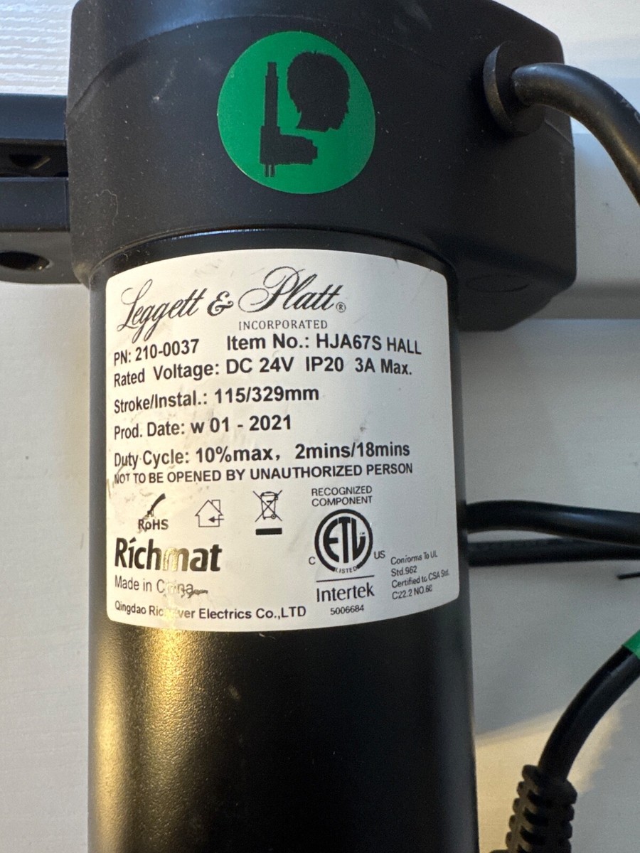Richmat PN-210-0037 HJA67S HALL Actuator 24V Leggett Platt 8-Pin
