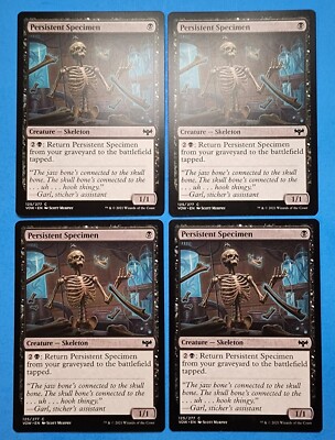 4x Persistent Specimen Crimson Vow 2021 Mtg Magic Card Creature Skeleton 125