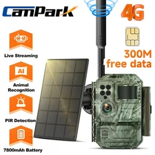 Campark Solar 4G LTE Cellular Trail Wildlife Camera HD Hunting Game 7800mAh SIM