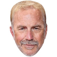 Kevin Costner Moustache Celebrity Mask, Flat Card Face, Fancy Dress Mask