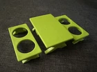 VTG Lot of 3 Fisher Price Little People Picnic Table & Benches Green Zoo Camper