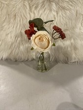 Vintage 10"Rose And Flower Arrangement In Small Glass Vase Mold Home Decoration