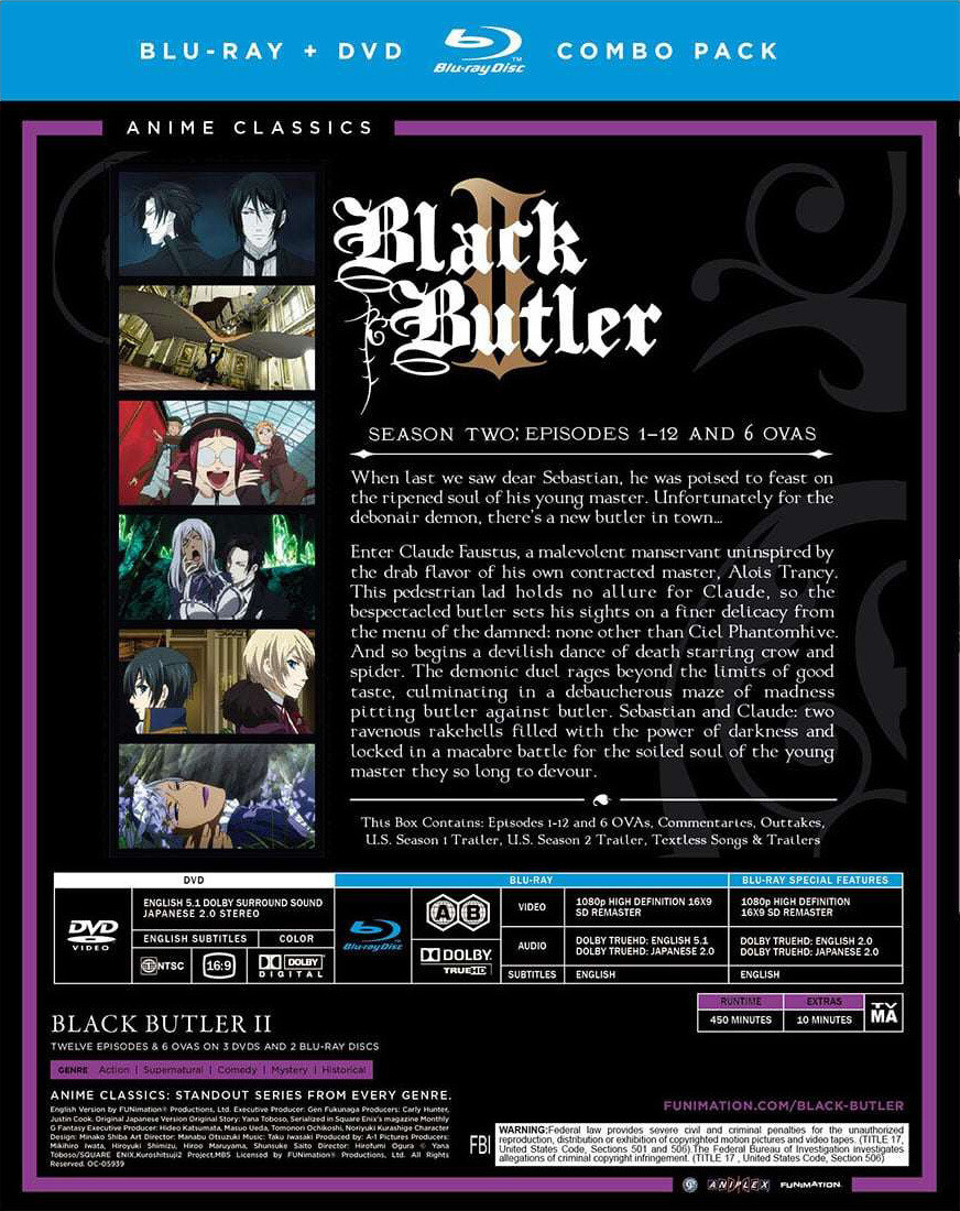 Blu Ray Black Butler Season Full Episodes Black Butler Season