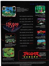 1995 Atari Jaguar 64 bit video game system & games print ad Retro