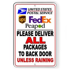 Deliver All Packages To Back Door Unless Raining