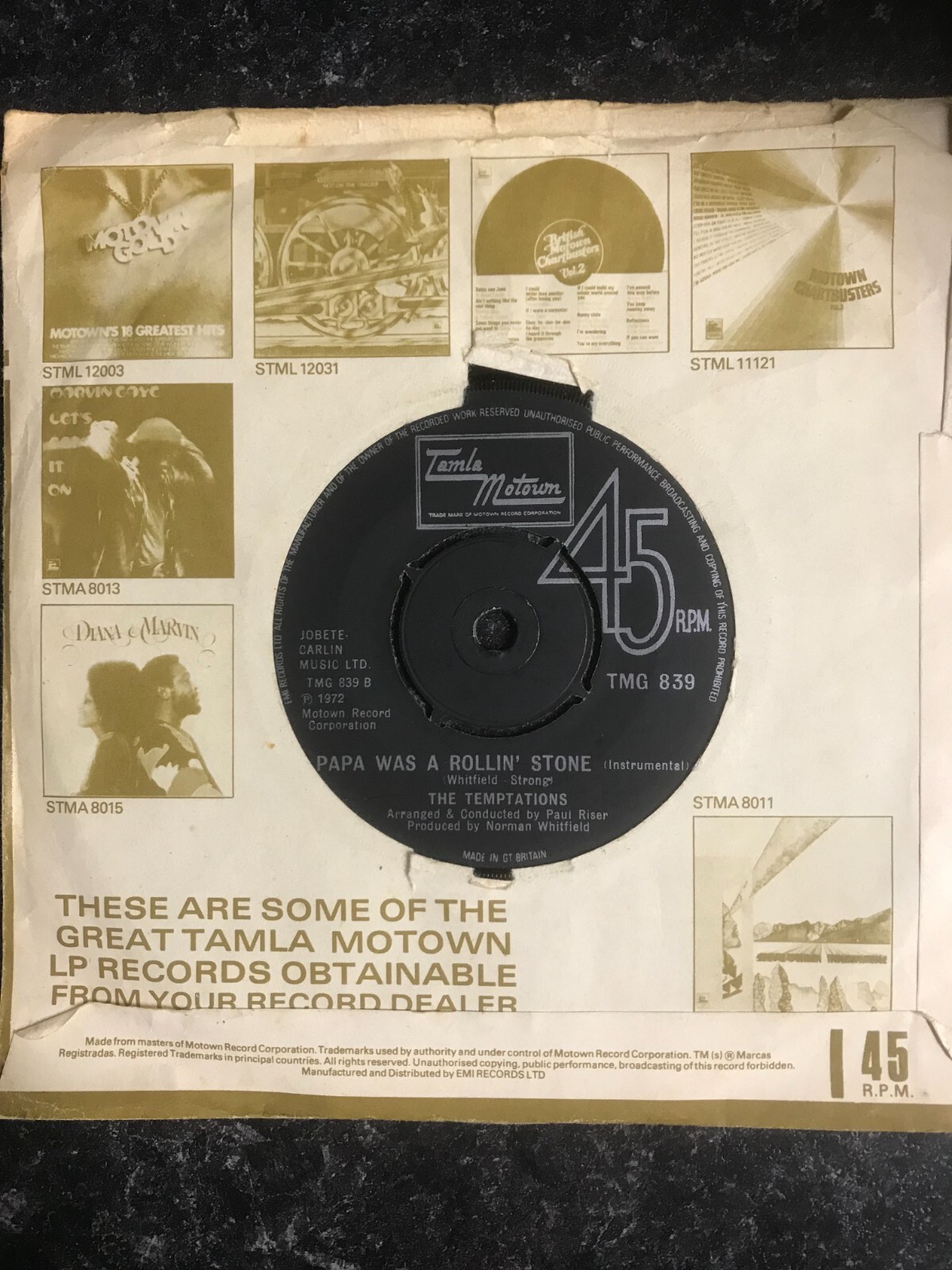 10 NORTHERN SOUL TAMLA MOTOWN NUMBERS INCLUDING FLOOR FILLERS FROM