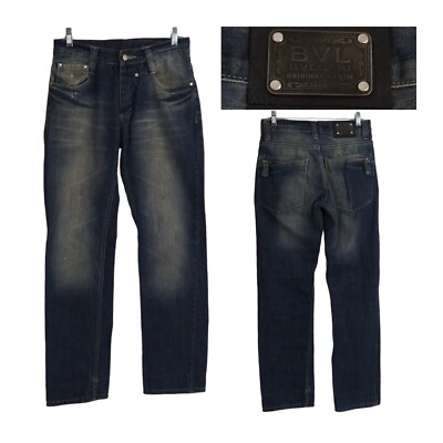 BVLGARI Button Fly Zipper Back Pockets Cotton Blue Denim Jeans 29X30