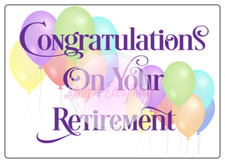 Congratulations On Your Retirement Stickers Rectangle Party Balloon