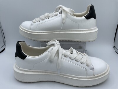 Womens Steve Madden Catcher Comfort Size White Shoes Platforms Lace Ups 