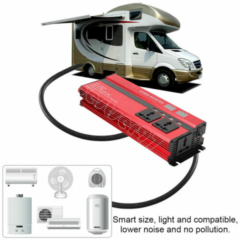10000W Car Solar Power Inverter DC12V 24V To AC110 220V Modified Sine Waveform - Image 4 of 4