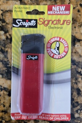 SCRIPTO SIGNATURE ELECTRONIC LIGHTER RED new