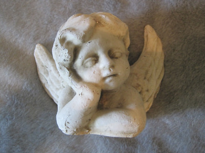 CERAMIC PLASTER OFF WHITE ANGEL CHERUB HEAD
