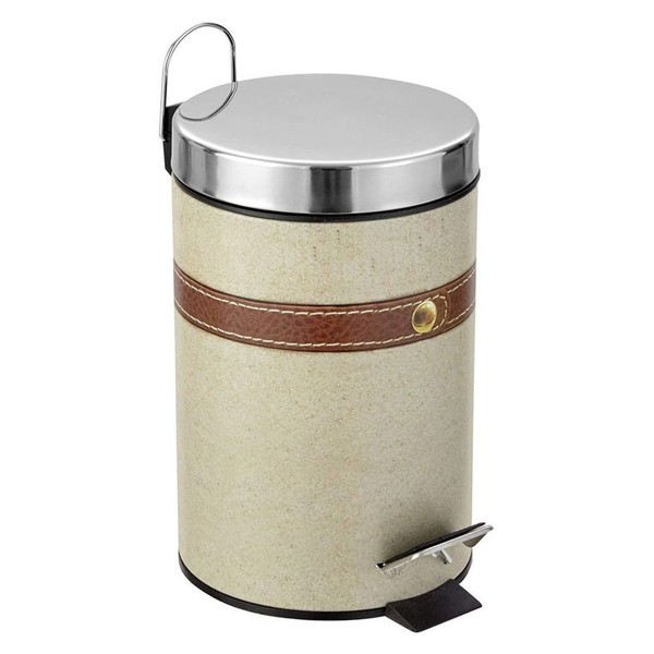 Treteimer Abfalleimer Kosmetikeimer MüLleimer TretmüLleimer Bad Eimer 3 L Beige-image