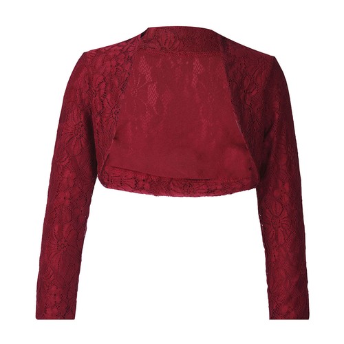 Flower Girls Party Bolero Shrug Kids Baby Long Sleeve Lace Cardigan Bridesmaid - Picture 26 of 40