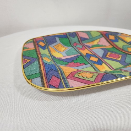 Toro Designs Estcourt Natal Native Aztec Fabric Lined Melamine Trinket Tray - Picture 11 of 16
