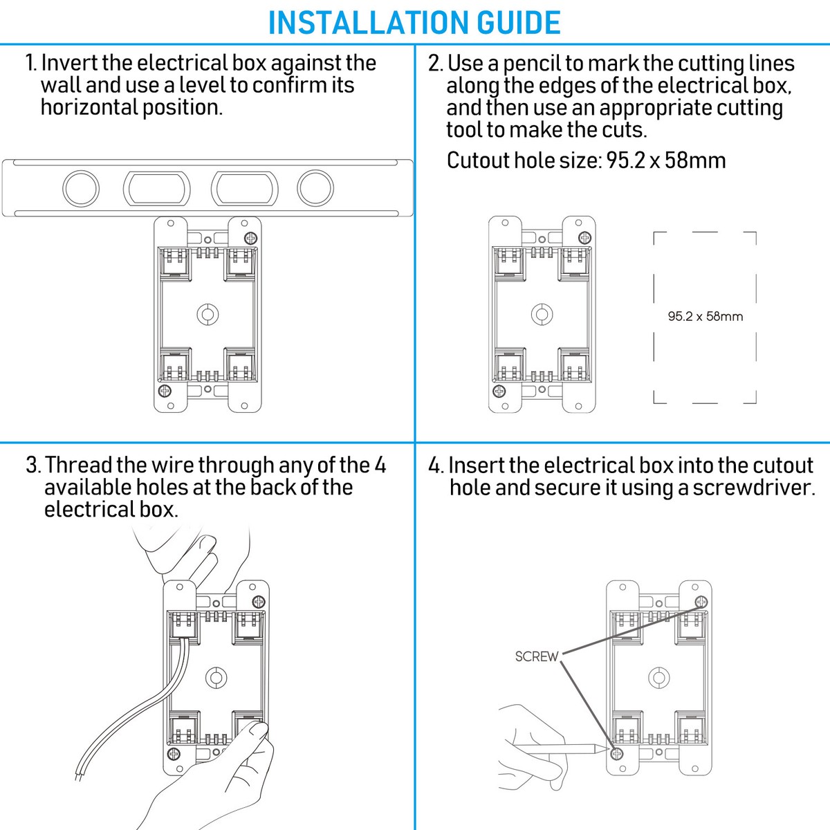 HUIXHAO 1 Gang New Work Outlet Box - 18 Cubic Inch, ETL Listed PVC Electrical Box (3 Pack, Grey) - View #3