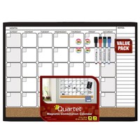 Quartet Dry Erase Cork Calendar Board Combo Value Pack Magnetic Black Frame (... Quartet Dry Erase Cork Calendar Board Combo Value Pack Magnetic Black Frame (...
