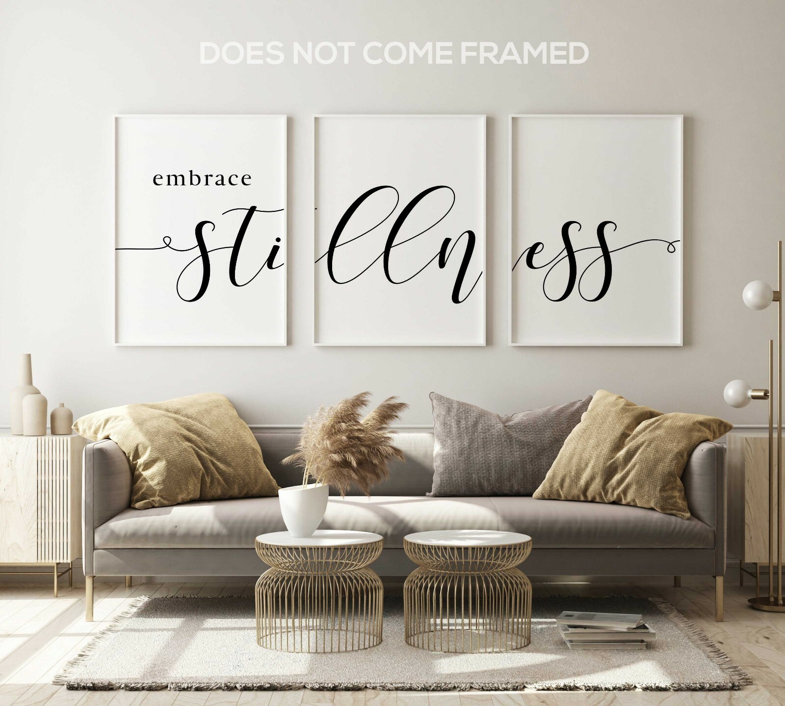 Embrace Stillness, Set of 3 Poster Prints, Minimalist Home Wall Art Decor