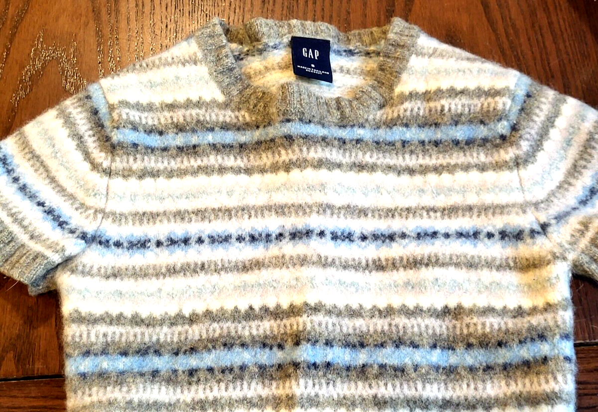 Vintage GAP Multicolored Striped Sweater 100% Lambs Wool