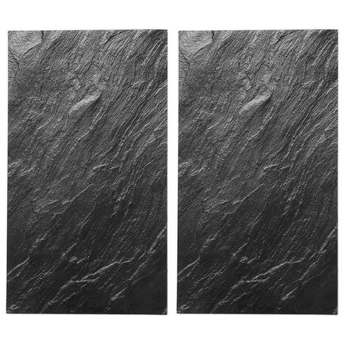 Set 2 Glass Chopping Cutting Board Marble Slate Stove Oven Cover Black Worktop - Picture 2 of 6