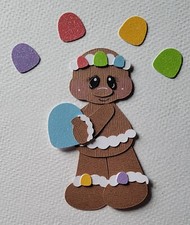 Gingerbread Man Left Facing. Scrapbook, Card Making Paper Piecing