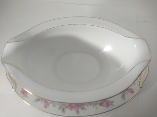 Vintage RC Nippon Toki Kaisha Pink Rose Floral Pattern Gravy Bowl - Picture 7 of 8