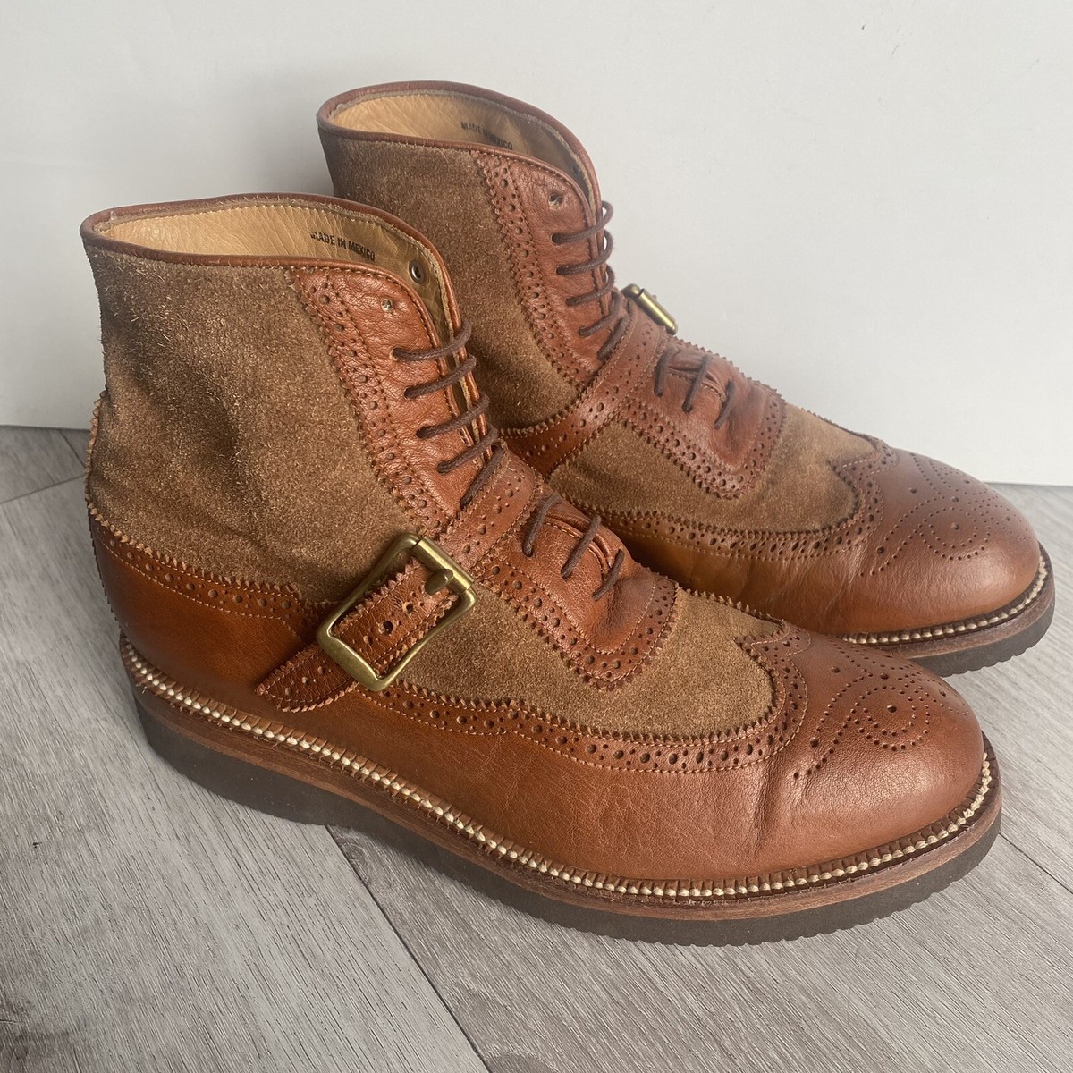 YUKETEN Sierra Wingtip Boots ✳︎未使用品 Sierra Wingtip Boots with Strap - MC Whiskey, Size 8E — YUKETEN