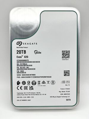 ST20000NM007D Seagate Exos 20TB 3.5 X20 256M Internal Enterprise