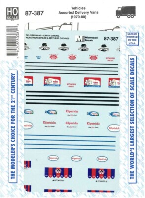 US Microscale Decals 87-387 Vehicles, Assorted Delivery Vans
