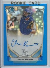 2014 Bowman Chrome Chase Vallot Auto Blue Refractor Rookie Card RC Mint 101/150