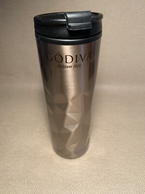 Godiva Stainless Steel Travel Tumbler with 3D Crunched Geometric Copper Finish